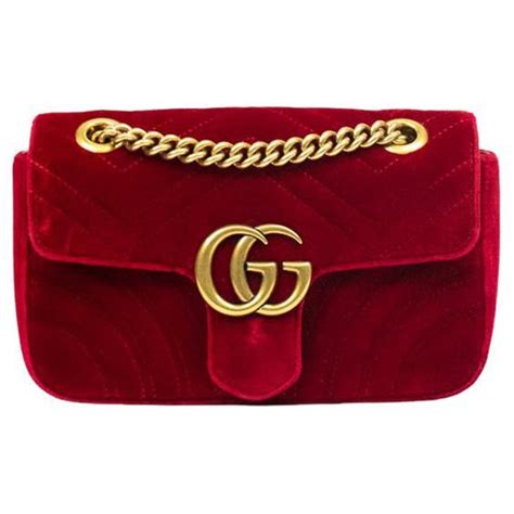 Gucci Marmont red velvet medium